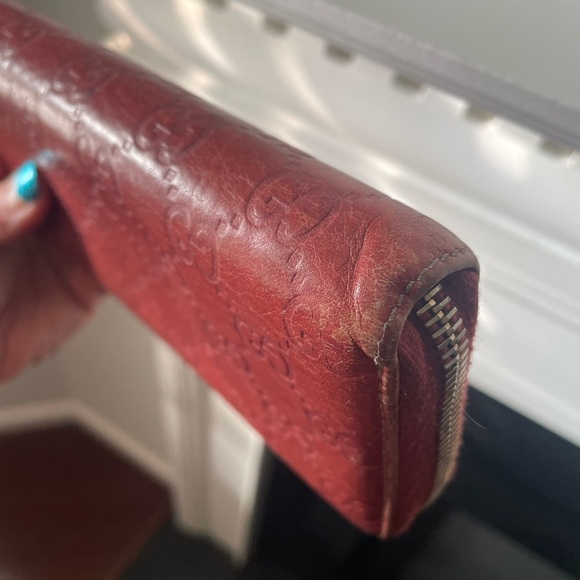 ❤️ Gucci Guccissima Bambi Tassel Aged Leather Zip Around Wallet - Picture 5 of 12